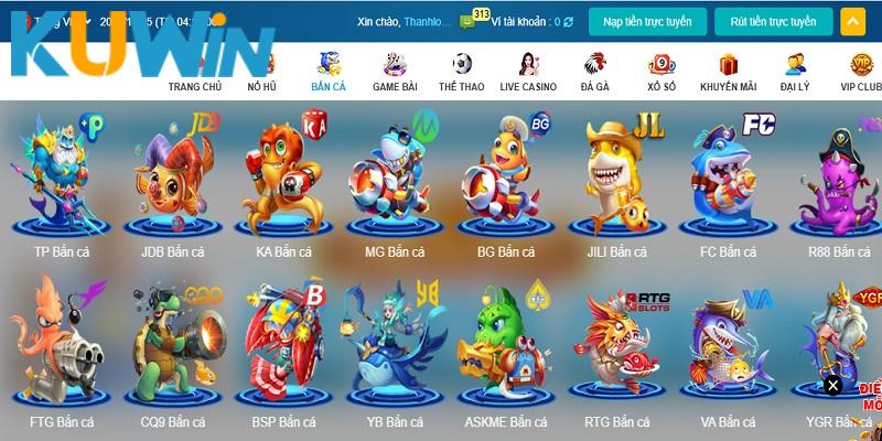 Top nhà cung cấp game bắn cá đổi thưởng KUWIN